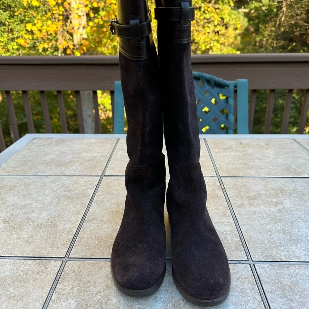 Tory Burch Jenna Brown Suede Tall Riding Boots- Women SZ 7